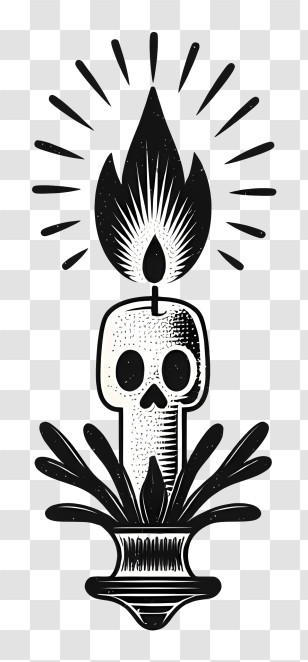 Skull Candle Logo - Skull Candle With Flame Transparent PNG