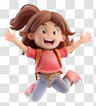 Jumping Little Girl - Happy Girl Jumping With Joy Transparent PNG