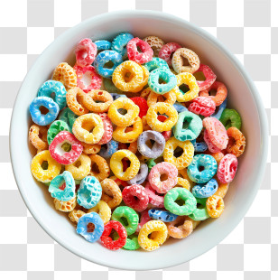 Cereal Day - Bowl Of Colorful Breakfast Cereal Transparent PNG