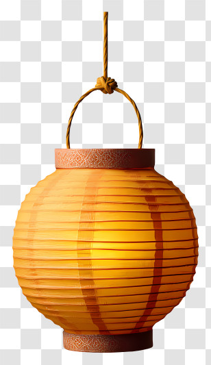 Japanese Lantern - Yellow Paper Lantern Transparent PNG