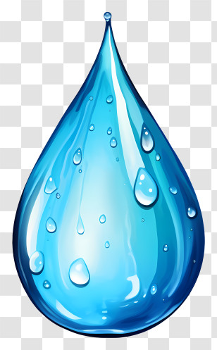 Watercolor Water Drop - Blue Dripping Water Droplet Illustration Transparent PNG
