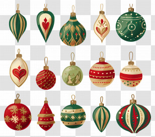 Christmas Balls - Christmas Tree Ornaments Collection Transparent PNG