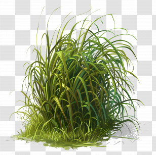 Long Grass - Illustration Of Tall Vivid Green Grass Transparent PNG