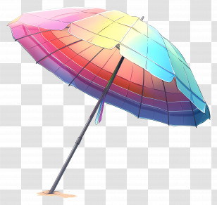 Beach Umbrella - Colorful Beach Umbrella Drawing Transparent PNG