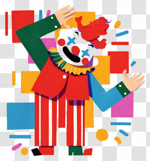 Clown - Colorful Clown Illustration Transparent PNG