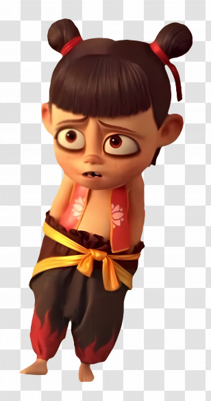 Nezha - Worried 3D Child Character Transparent PNG