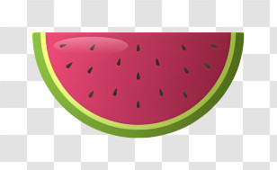 Cartoon - Fresh Watermelon Slice Transparent PNG