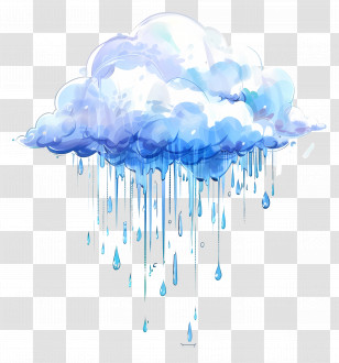 Rain Drop - Rain Cloud With Falling Drops Transparent PNG