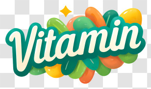 Vitamin Logo - Playful Vitamin Colorful Wordmark Transparent PNG
