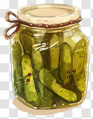 Pickles Slices - Illustrated Pickle Jar Transparent PNG