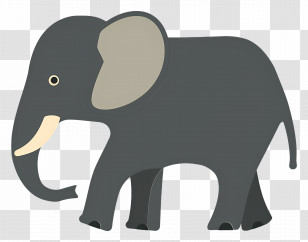 Elephant - Adorable Cartoon Elephant Figure Illustration Transparent PNG