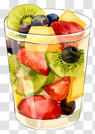 Fruit Parfait - Refreshing Fruit Salad In Glass Transparent PNG