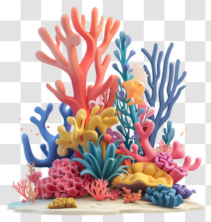 Coral Reef - Colorful Coral Reef With Diverse Ocean Life Transparent PNG