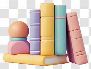 Animated Books - Colorful Books With Shapes Illustration Transparent PNG