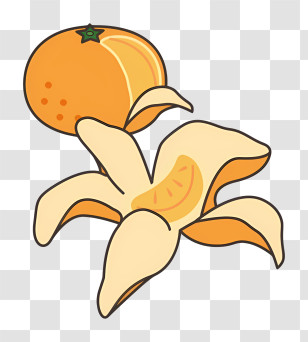 Cartoon - Orange Banana Hybrid Illustration Transparent PNG