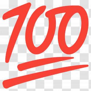 Hundred Points Emoji - 100 Emoji Symbol Transparent PNG