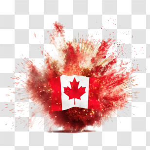Maple Leaf
 - Canadian Flag Explosion Transparent PNG
