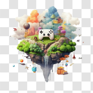 Video Game - Floating Island With Game Controller Transparent PNG