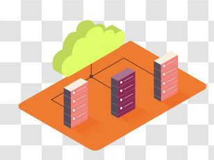 Data Hosting - Cloud Network With Servers Transparent PNG