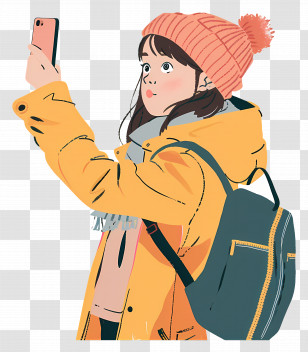 Girl Taking Selfie - Girl Taking Selfie Illustration Transparent PNG