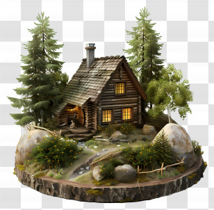Little House - Beautiful Log Cabin In A Calm Natural Forest Setting Transparent PNG