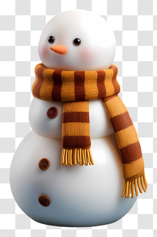 Snowman With Scarf - Cute Cozy Snowman Transparent PNG