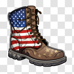 Boots - Boot With American Flag Design Transparent PNG