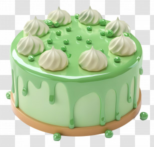 3d Cake - Green Drip Cake With Toppings Transparent PNG