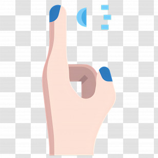 Contact Lens - Hand With Blue Nail Polish Transparent PNG