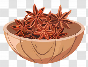 Star Anise - Star Anise In Wooden Bowl Illustration Transparent PNG