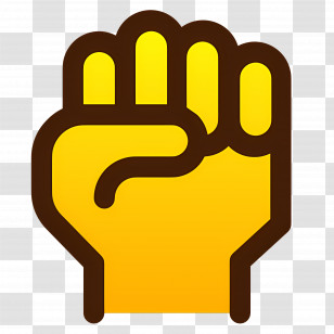 Fist Hand - Yellow Raised Fist Transparent PNG