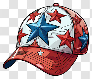Hat - Trendy Starred Cap Illustration Transparent PNG