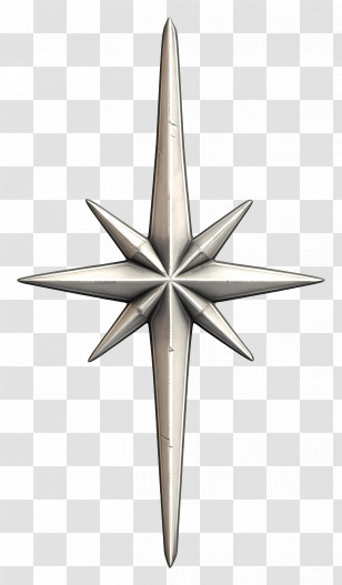 Spike - Silver Compass Rose Transparent PNG