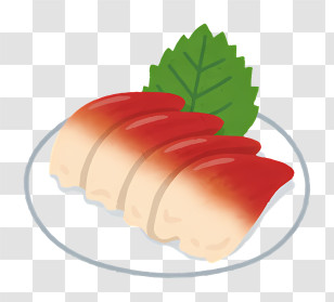 Food Elements - Sushi Piece With Leaf Illustration Transparent PNG