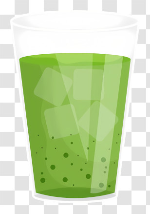 Green Smoothie - Green Drink In Glass With Ice Transparent PNG