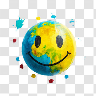 World Smile Day - Smiling Earth Illustration For Environmental Awareness Transparent PNG