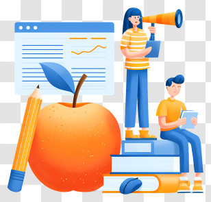 Exploration And Education - Education Concept With Apple And Books Transparent PNG