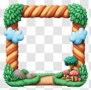 Cartoon Kid Frame - Fantasy Nature Cartoon Frame Transparent PNG