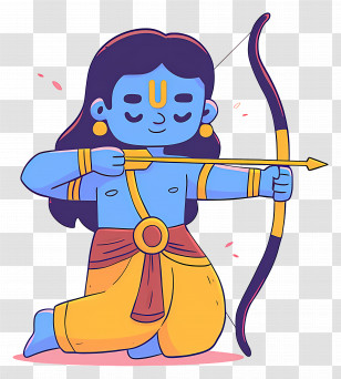 Lord Rama - Archer Character With Bow And Arrow Illustration Transparent PNG