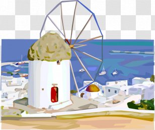 Europe Painting Fukei - Poster - Generation Painted Seaside Town Transparent PNG