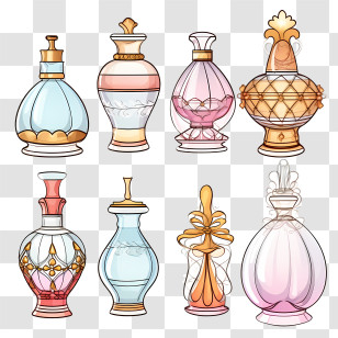Perfume Bottle - Ornate Perfume Bottles With Elegant Designs Transparent PNG