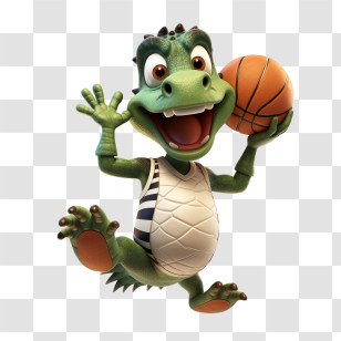 Alligator - Cartoon Dinosaur Playing Basketball Transparent PNG