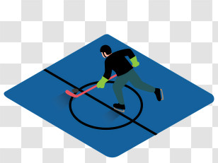 Icon - Hockey Player On Ice Rink Transparent PNG