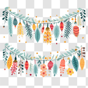 String Garland
 - Autumn Leaf And Flower Garlands Transparent PNG