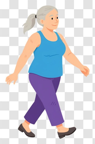 Senior Woman Walking - Elderly Woman In Sportswear Transparent PNG