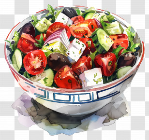 Greek Salad - Vibrant Bowl Of Fresh Salad Transparent PNG