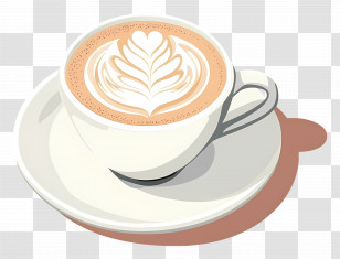 Cappuccino Coffee - Coffee Cup With Beautiful Latte Art Transparent PNG