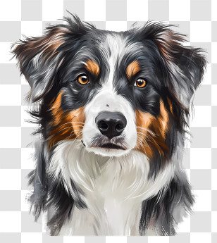 Australian Shepherd - Serious Dog Portrait Transparent PNG