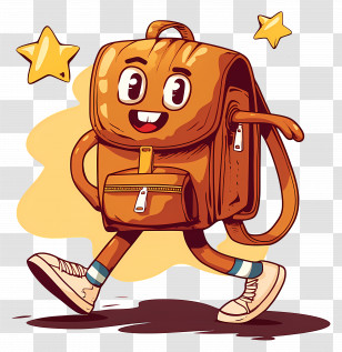 Cartoon Backpack - Animated Backpack With Stars Transparent PNG