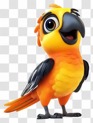 Cartoon Parrot - Cartoon Parrot With Bright Colors Transparent PNG